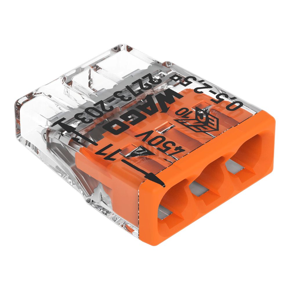 2273-203 WAGO 2273-203 spojnica za pune vodiče, 3-polna, 0.5–2.5 mm2 (push in)