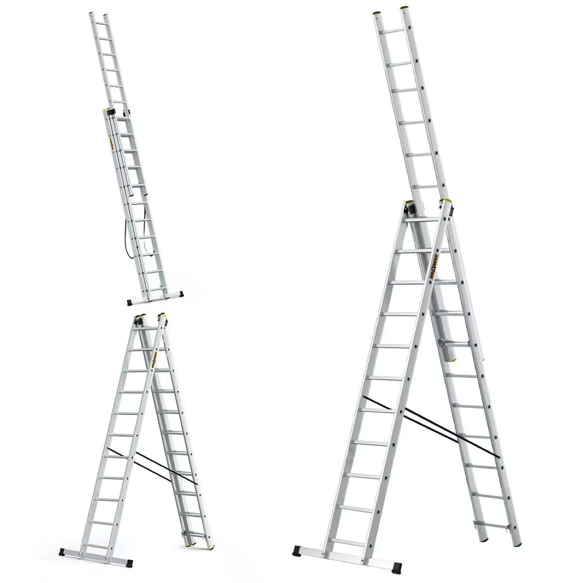 MV Logistic DW3x11t Ljestve ALU PROFI trodijelne 11 gazišta