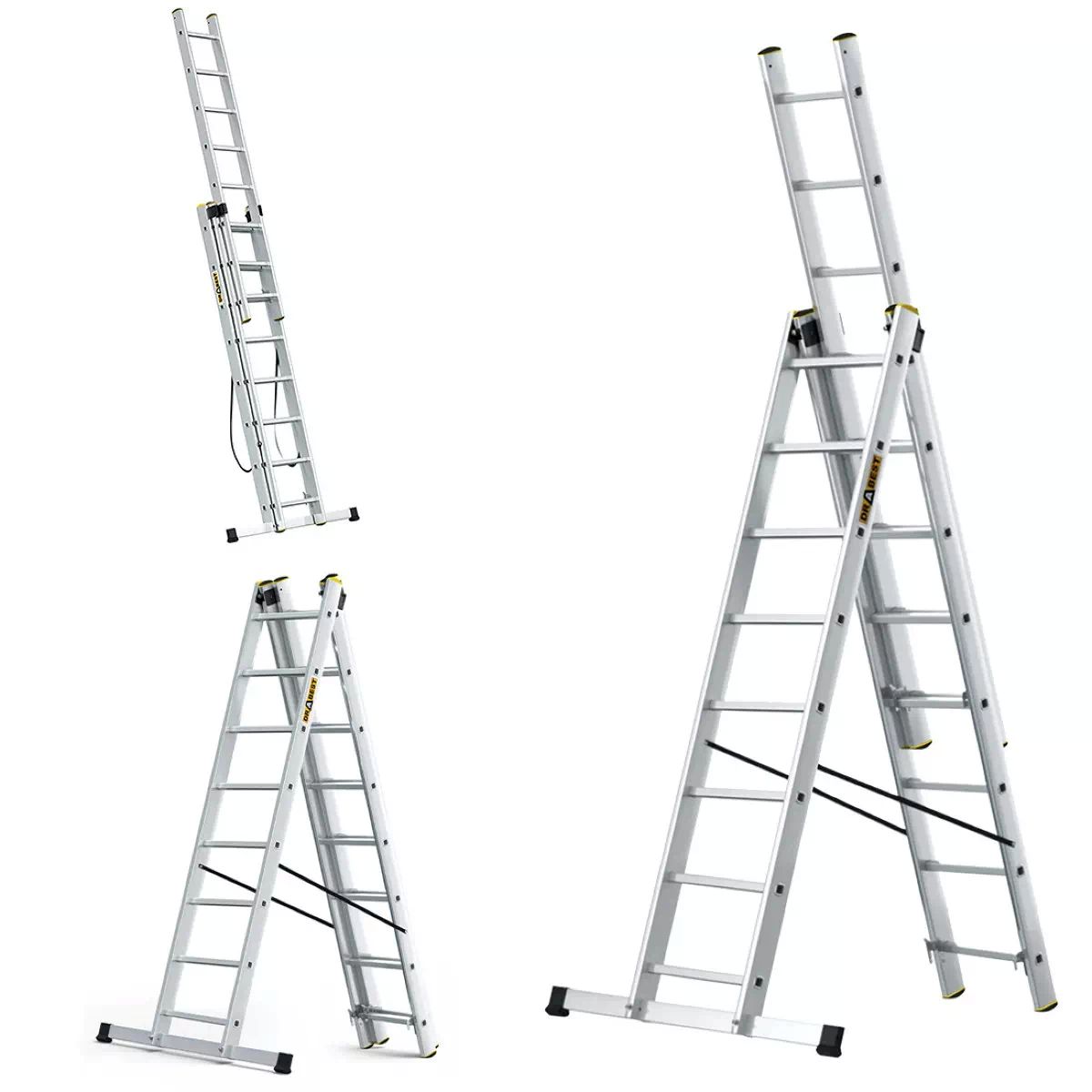 MV Logistic DW3x8t Ljestve ALU PROFI trodijelne 8 gazišta