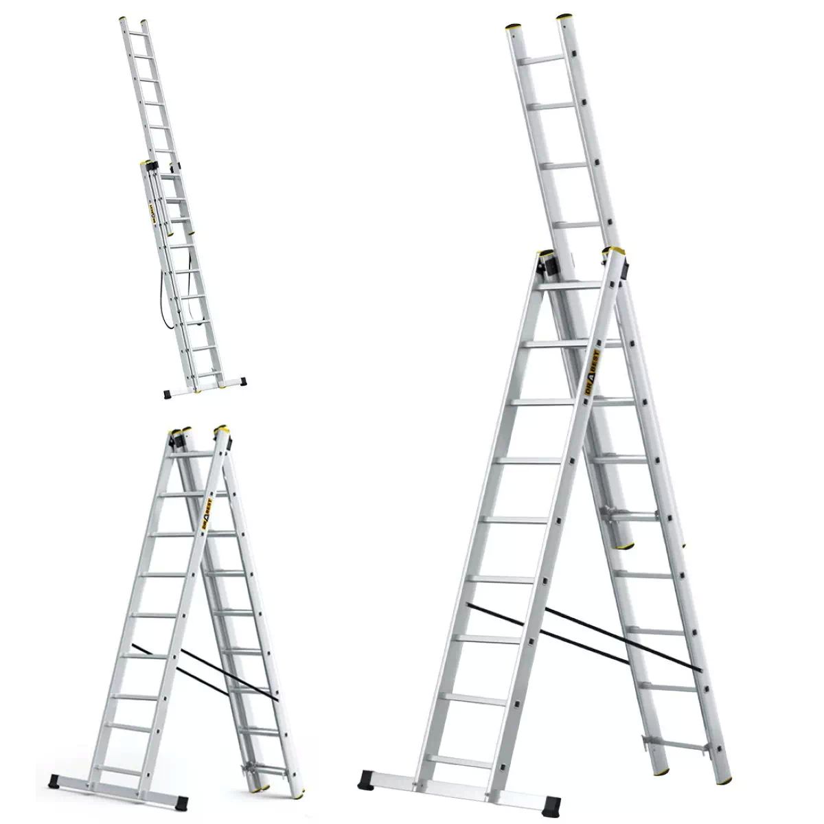 MV Logistic DW3x9t Ljestve ALU PROFI trodijelne 9 gazišta