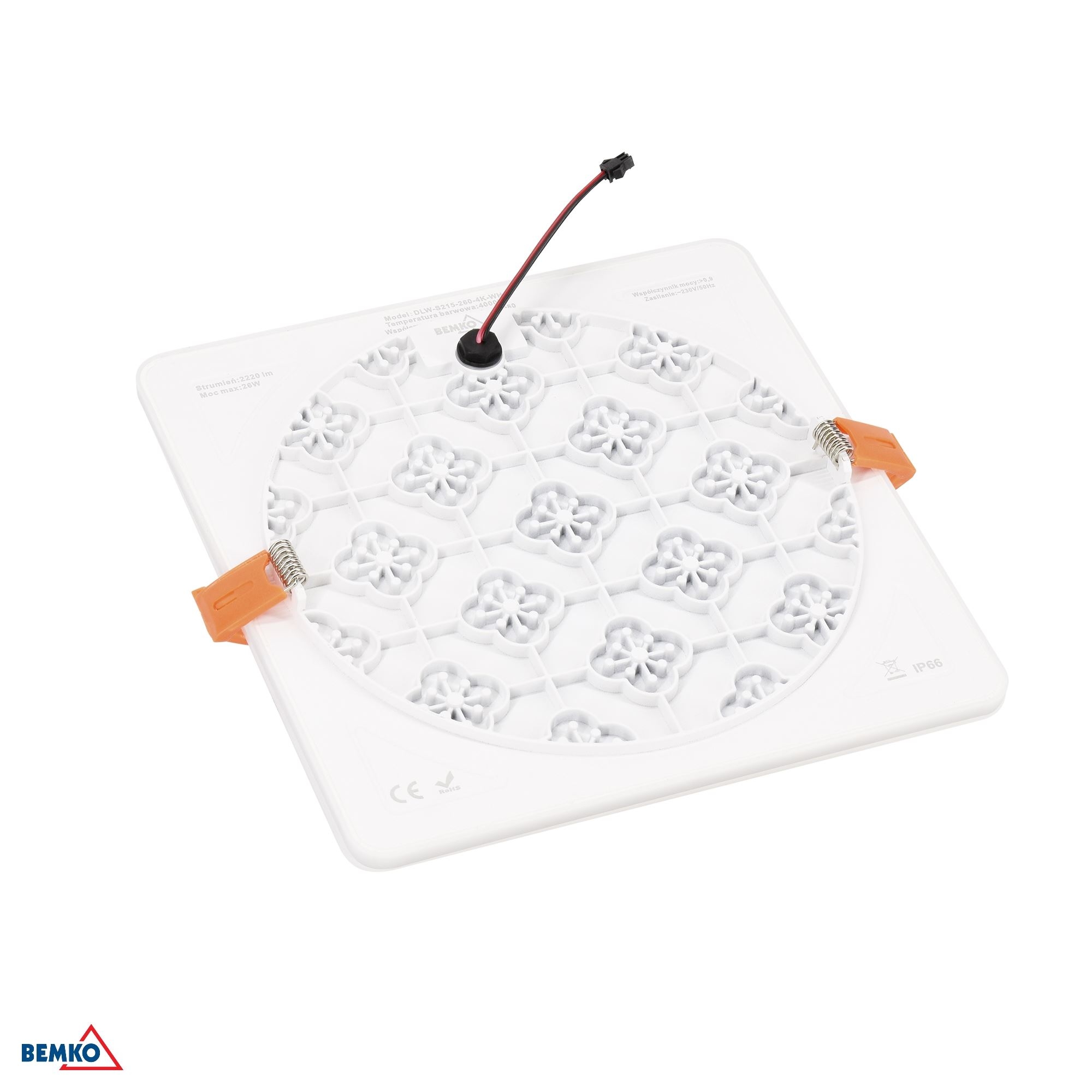 C70-DLW-S215-260-4K-WH Bemko LED panel WALED 26W 4000K IP66 kvadratni ugradni