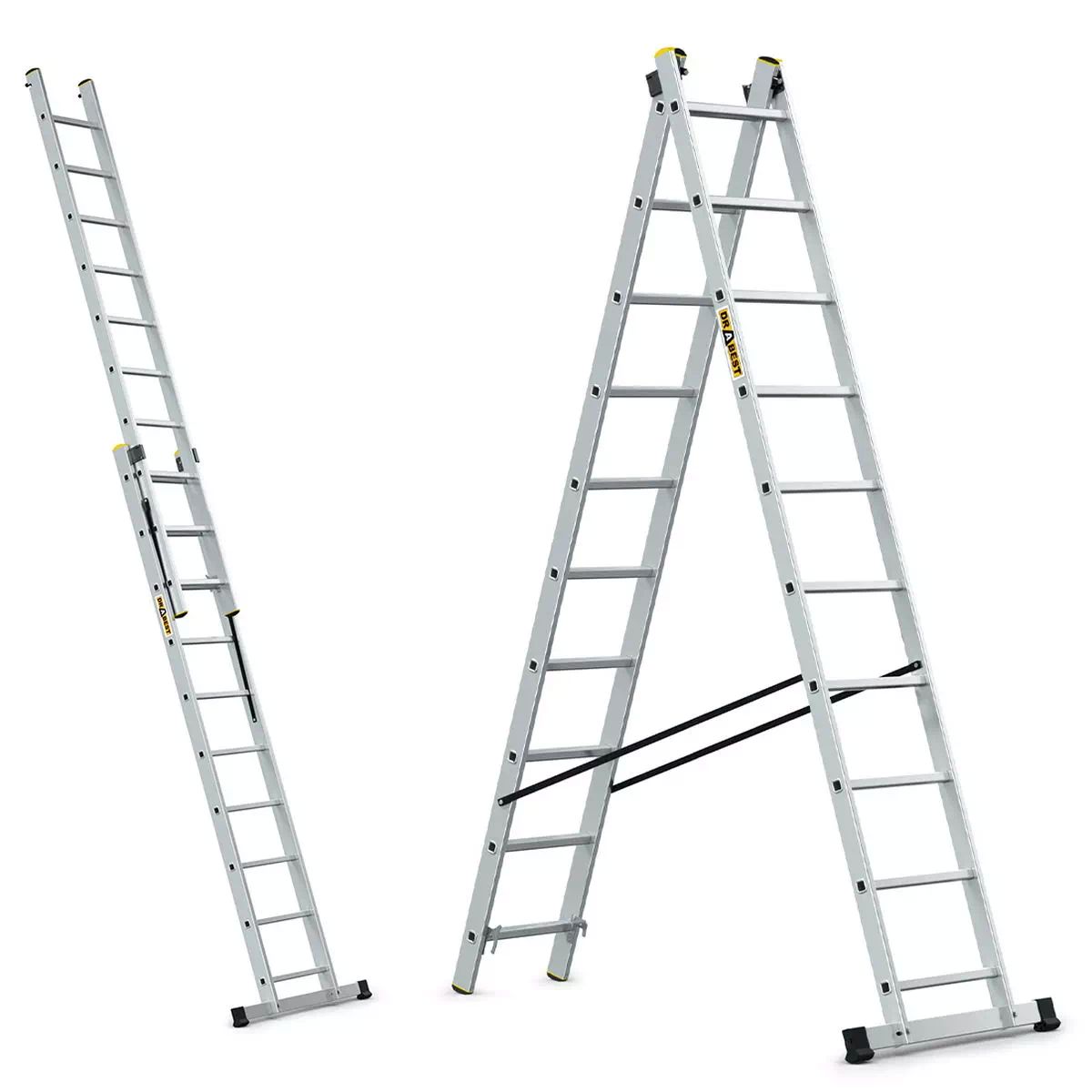 MV Logistic DW2x10t Ljestve ALU PROFI dvodijelne 10 gazišta