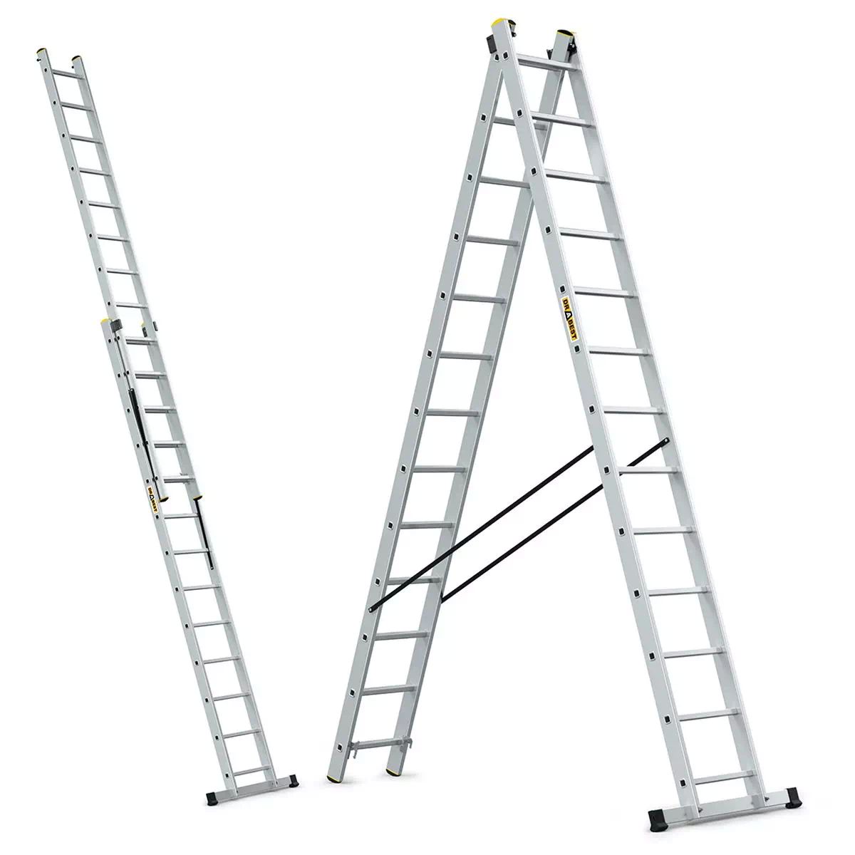 MV Logistic DW2x13t Ljestve ALU PROFI dvodijelne 13 gazišta