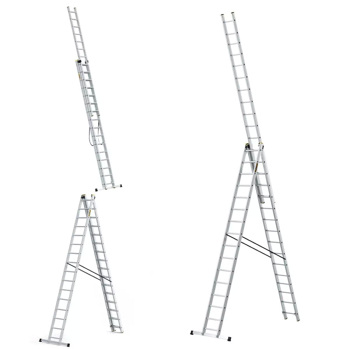 MV Logistic DW3x16t Ljestve ALU PROFI trodijelne 16 gazišta