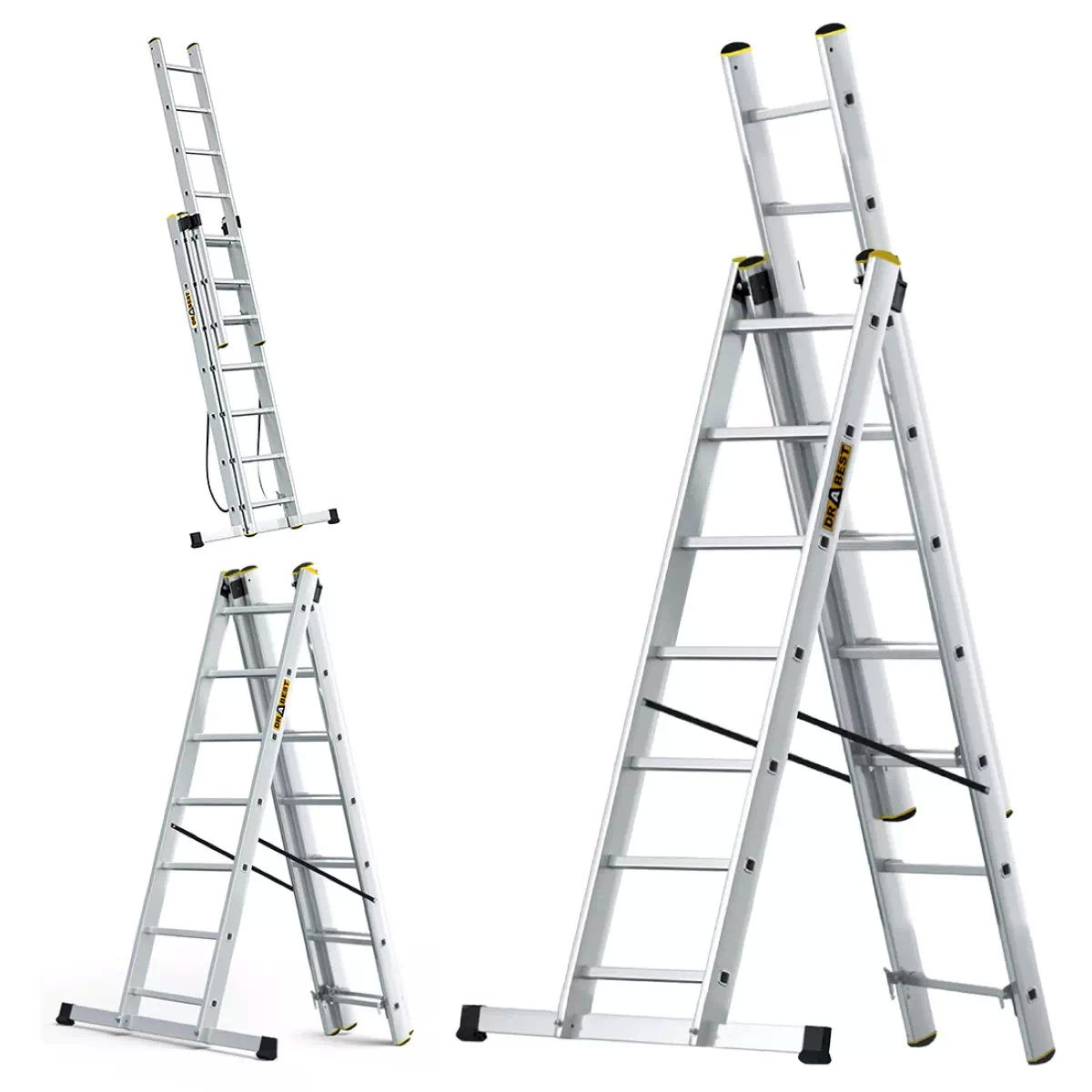 MV Logistic DW3x7t Ljestve ALU PROFI trodijelne 7 gazišta